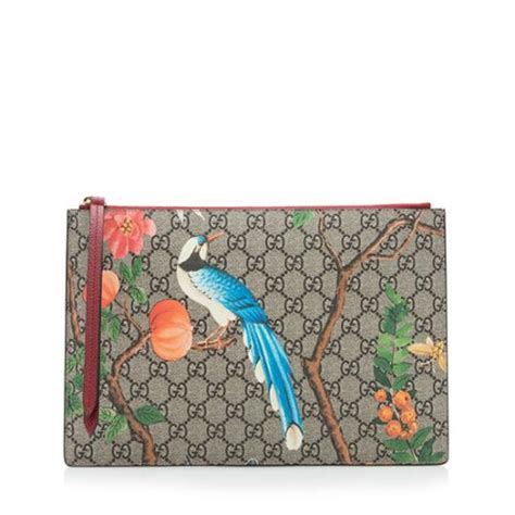 gucci tian gg supreme zip pouch|gucci leather handbags.